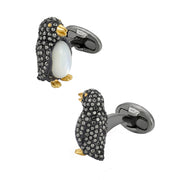 Penguin Marcasite, Mother of Pearl Sterling Cufflinks