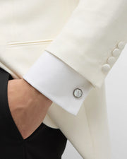 Octagon white mother of pearl cufflink and tuxedo stud set model