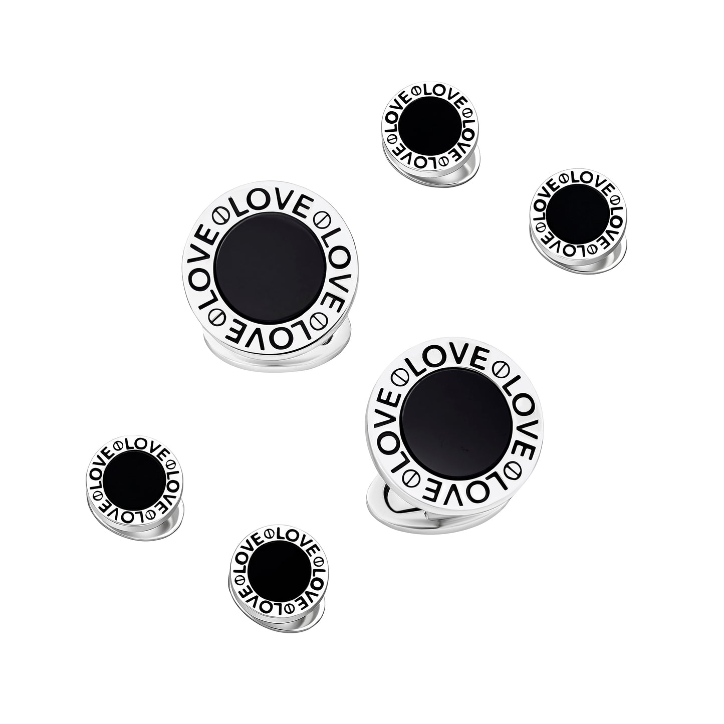Love Gemstone Sterling Tuxedo Set