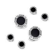 Love Gemstone Sterling Tuxedo Set