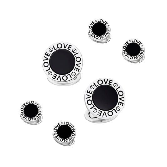 Love Gemstone Sterling Tuxedo Set