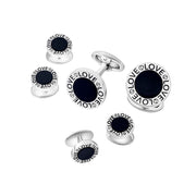 Love Gemstone Sterling Tuxedo Set