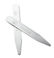 Pair of polished sterling silver collar stays 