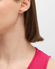 Dash Gemstone Gold Vermeil Sterling Hoop Earrings