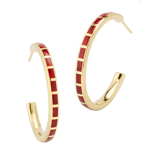 Dash Gemstone Gold Vermeil Sterling Hoop Earrings