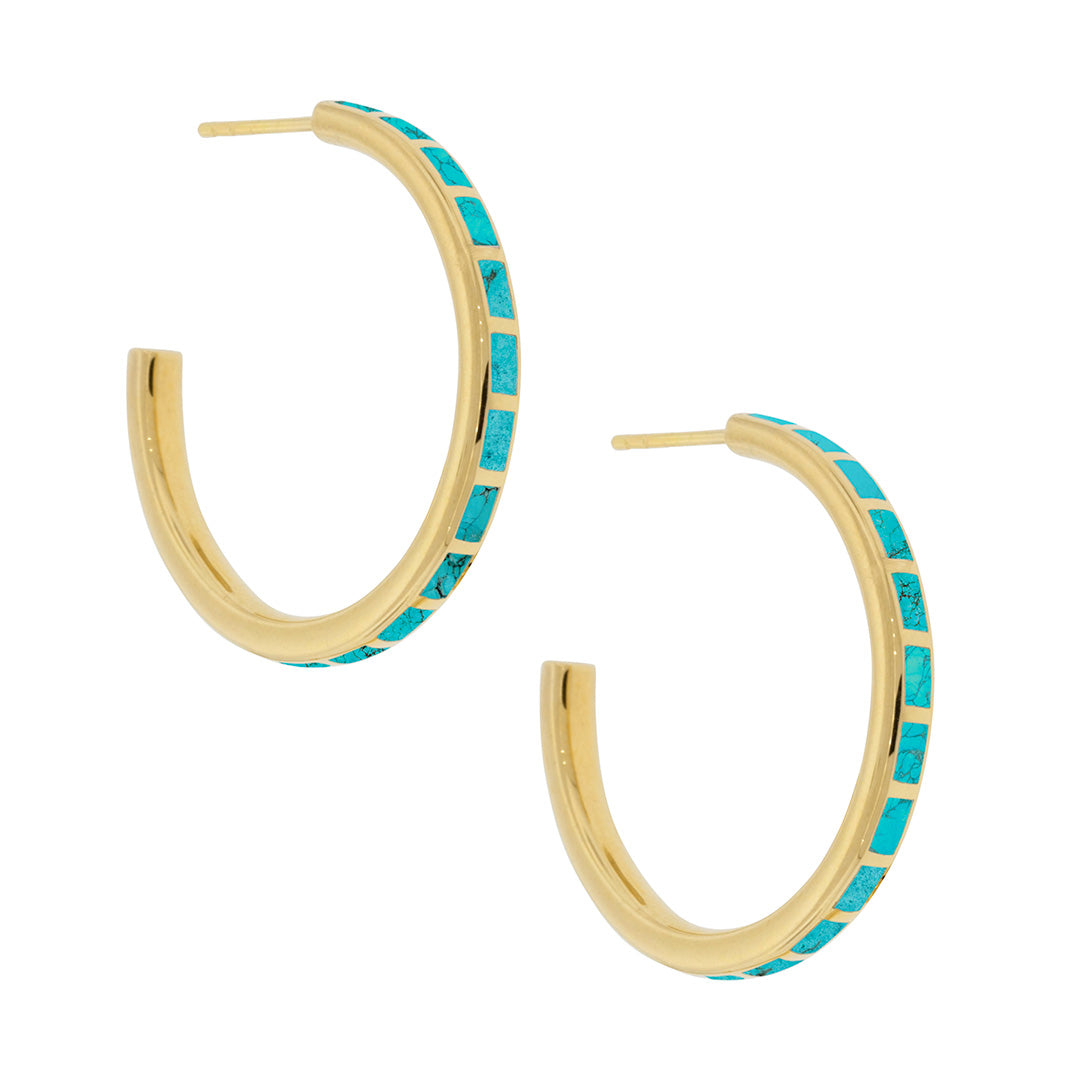 Dash Gemstone Gold Vermeil Sterling Hoop Earrings