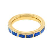 Lapis lazuli segment band ring in 18k gold vermeil