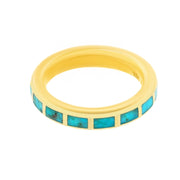 Turquoise segment band ring in 18k gold vermeil