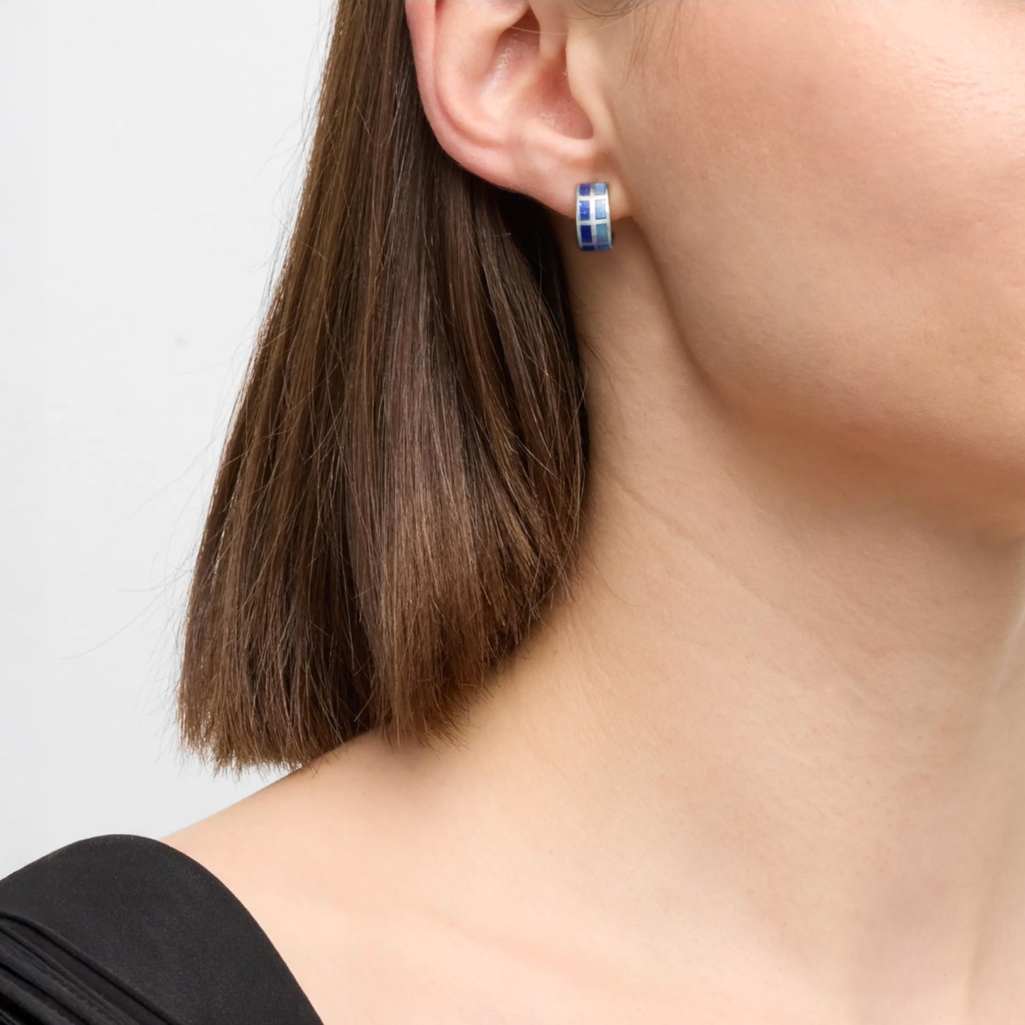 Dash Gemstone Sterling Huggie Earrings