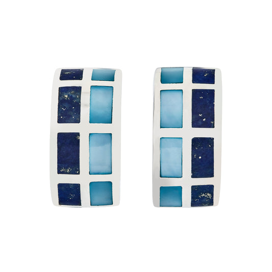 Dash Gemstone Sterling Huggie Earrings