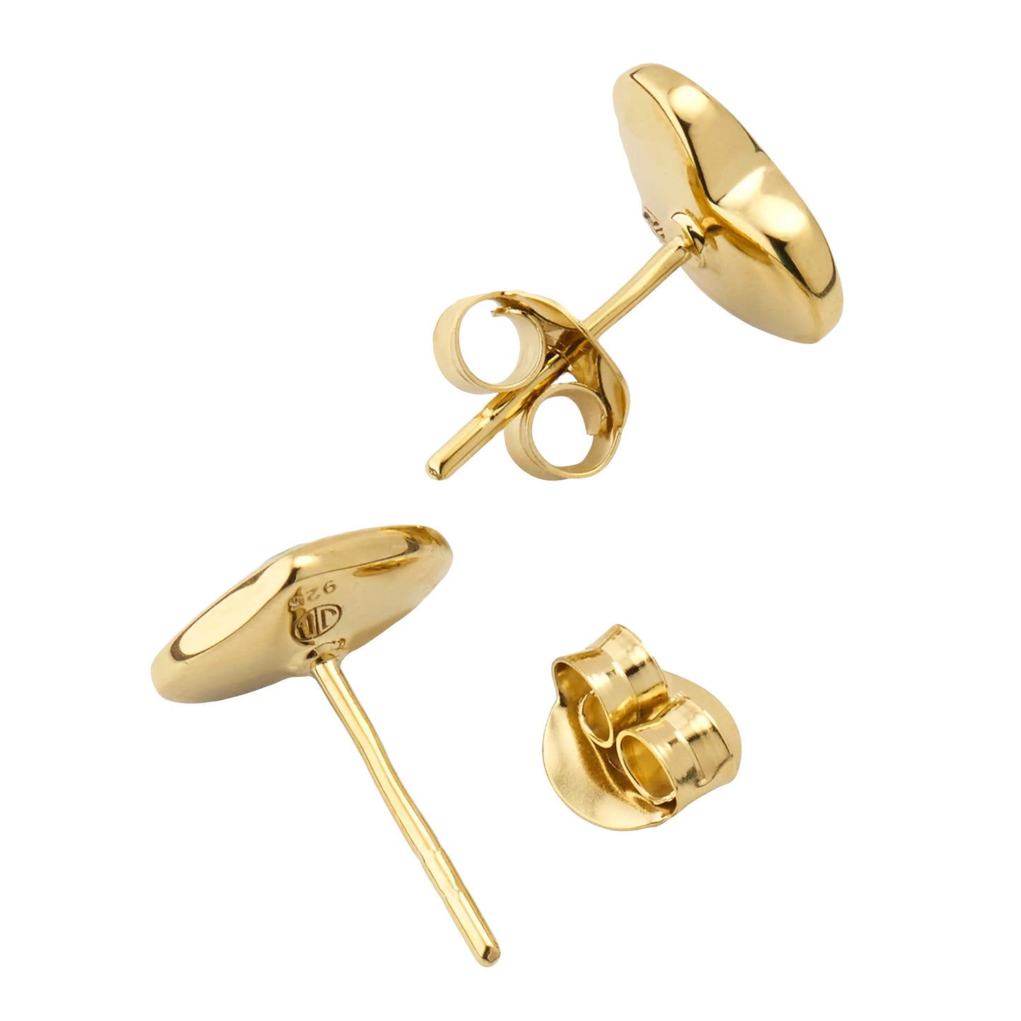 Heart Gemstone Gold Vermeil Sterling Stud Earrings