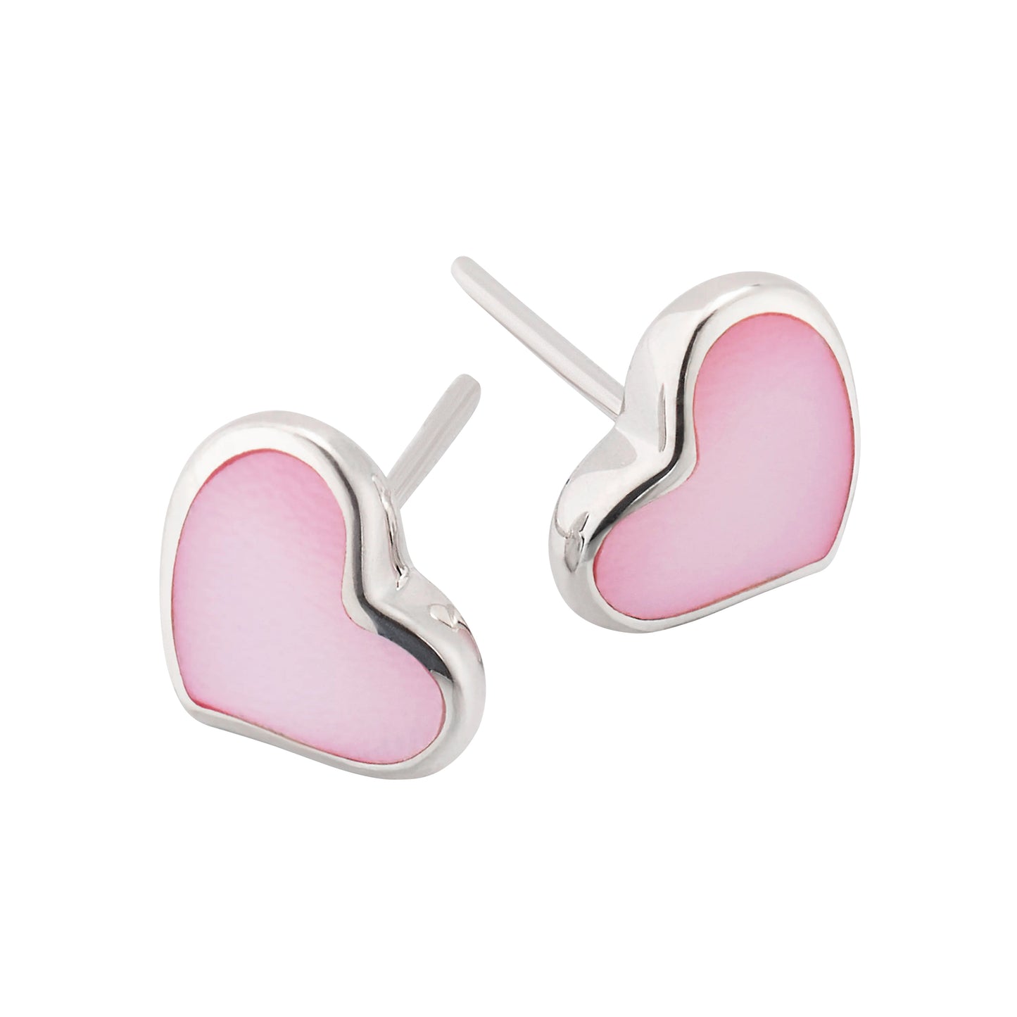 Heart Gemstone Sterling Stud Earrings
