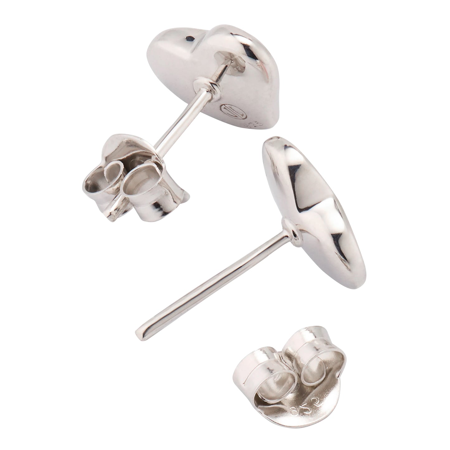 Heart Gemstone Sterling Stud Earrings