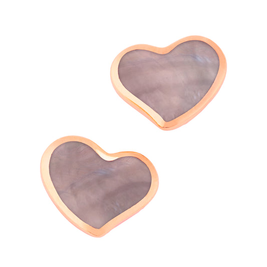 Heart Rose Gold Vermeil Sterling Stud Earrings