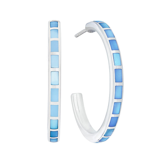 Dash Gemstone Sterling Hoop Earrings