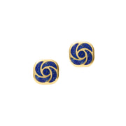 Lapis lazuli pinwheel stud earrings in gold vermeil 