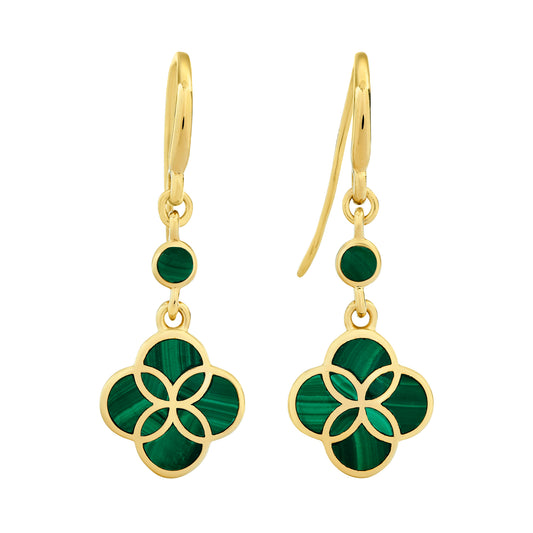 Petal Gemstone Gold Vermeil Sterling Drop Earrings