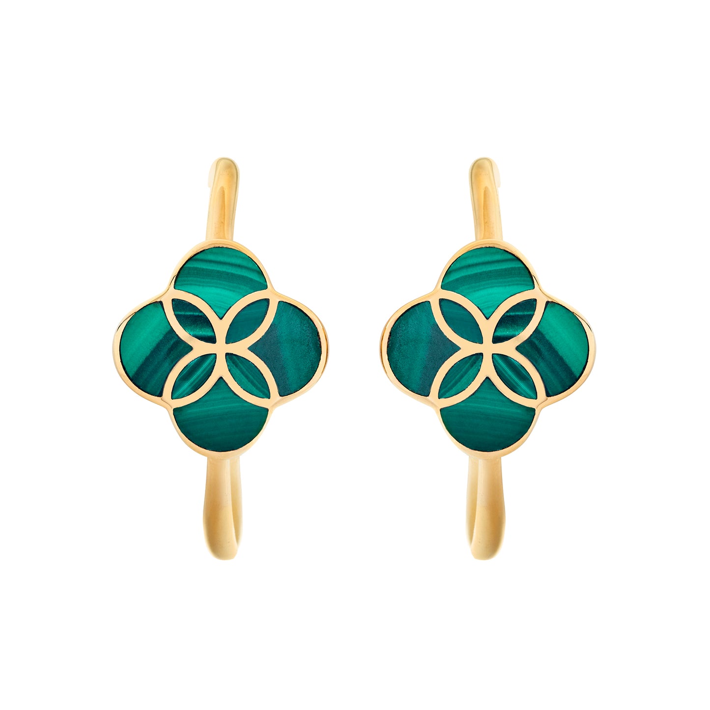 Petal Gemstone Sterling Mini Hoop Earrings