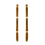 Dash Gemstone Dual Inlay Gold Vermeil Sterling Hoop Earrings