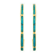 18K Gold Vermeil Turquoise Dash Ear Climber Earrings | Jan Leslie