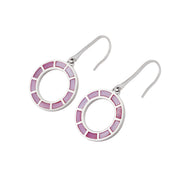 Dash Circle Gemstone Sterling Drop Earrings