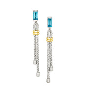 Blue Topaz Sterling with 18k Gold  Drop Earrings.