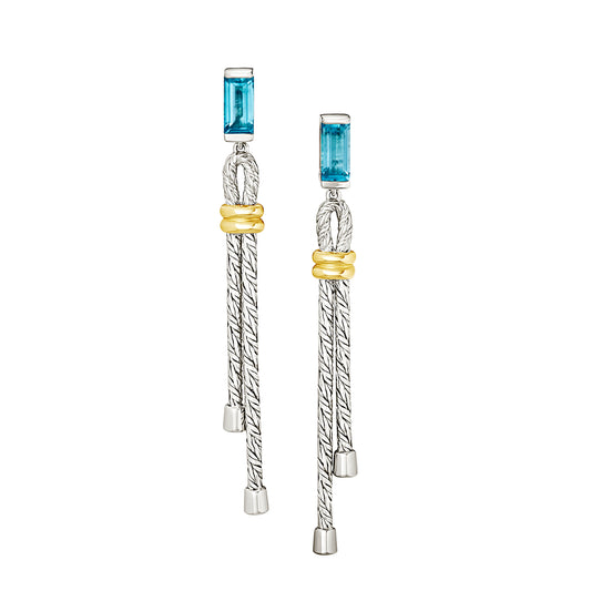 Mariselle Sterling 18k Gold Topaz Earrings