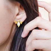 Bee Stud Mother of Pearl Sterling Earring