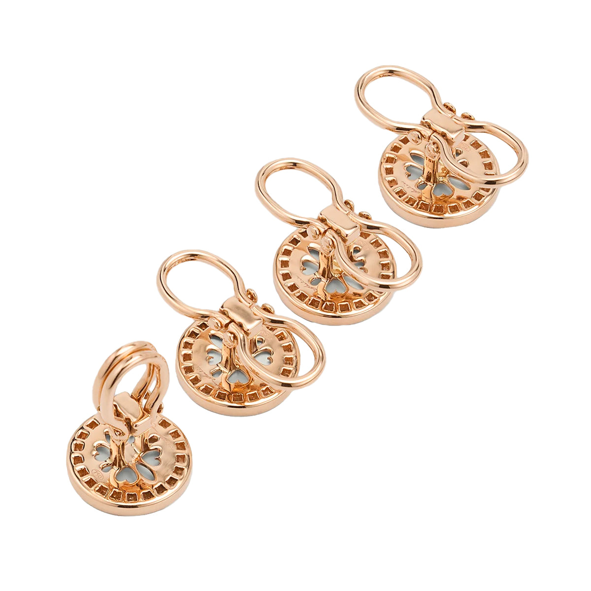 Mother of Pearl & Diamond 18K Rose Gold Tuxedo Studs Set