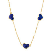 Triple Heart Gold Vermeil Sterling Necklace