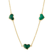 Triple Heart Gold Vermeil Sterling Necklace