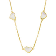 Triple Heart Gold Vermeil Sterling Necklace