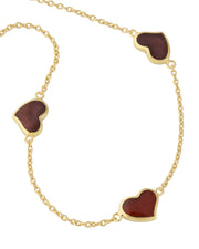 Triple Heart Gold Vermeil Sterling Necklace