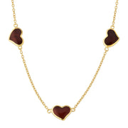 Triple Heart Gold Vermeil Sterling Necklace
