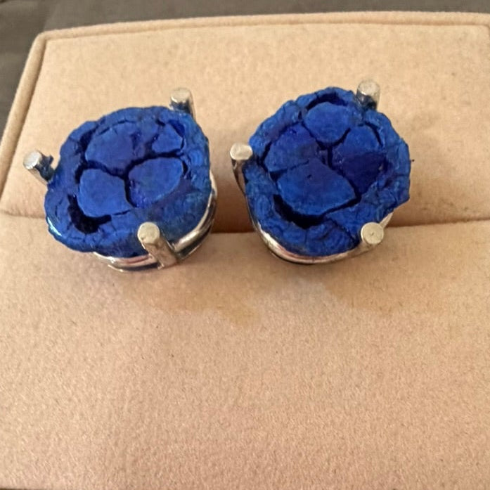 Azurite Slice Sterling Cufflink (jeff special- 1)