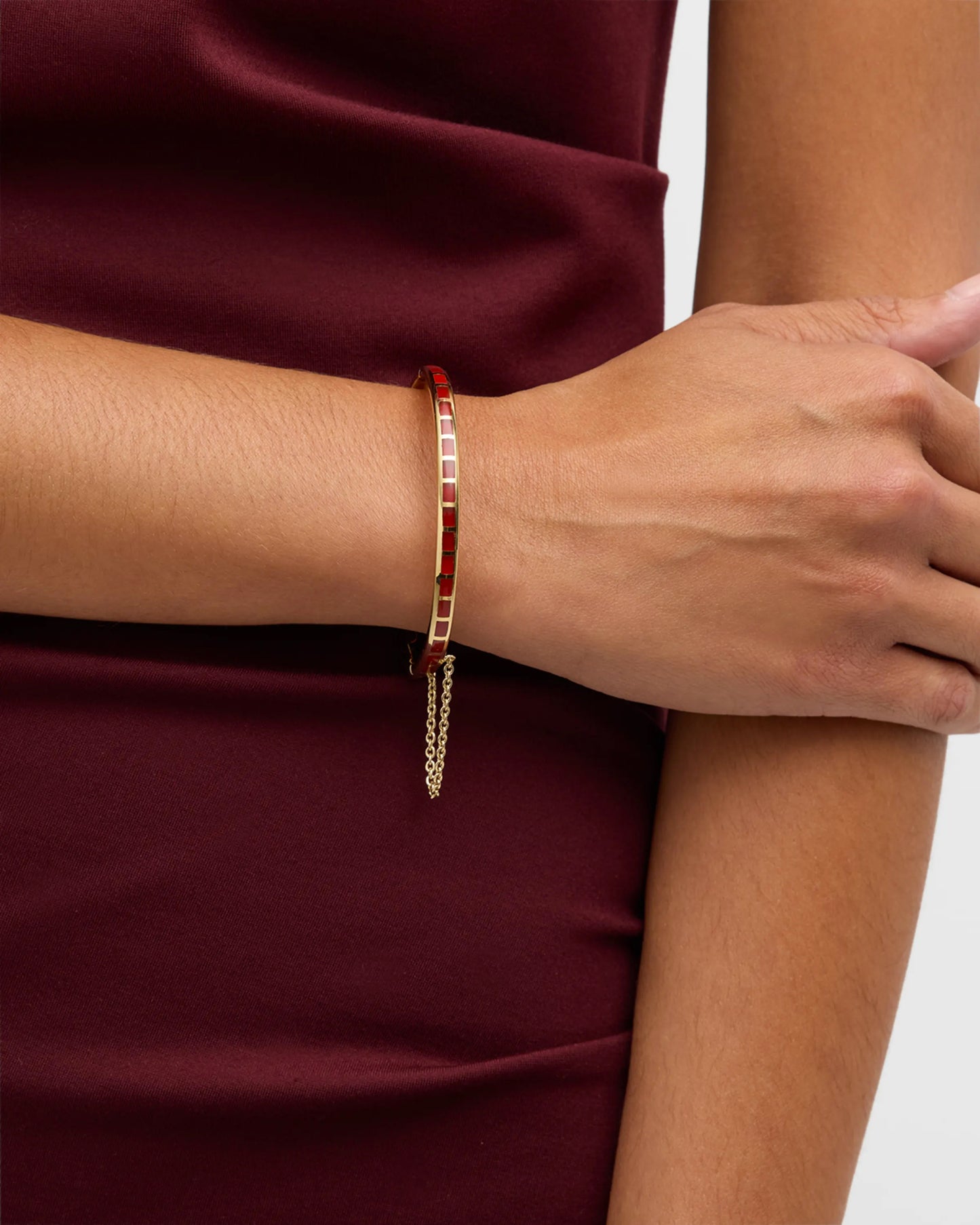 Dash Rectangle Gold Vermeil Sterling Bangle Bracelet