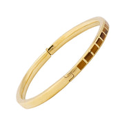 Channel-set tiger's eye square tile gold vermeil hinged bangle bracelet