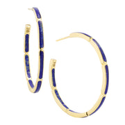 Dash Gemstone Dual Inlay Gold Vermeil Sterling Hoop Earrings