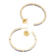 Dash Gemstone Dual Inlay Gold Vermeil Sterling Hoop Earrings