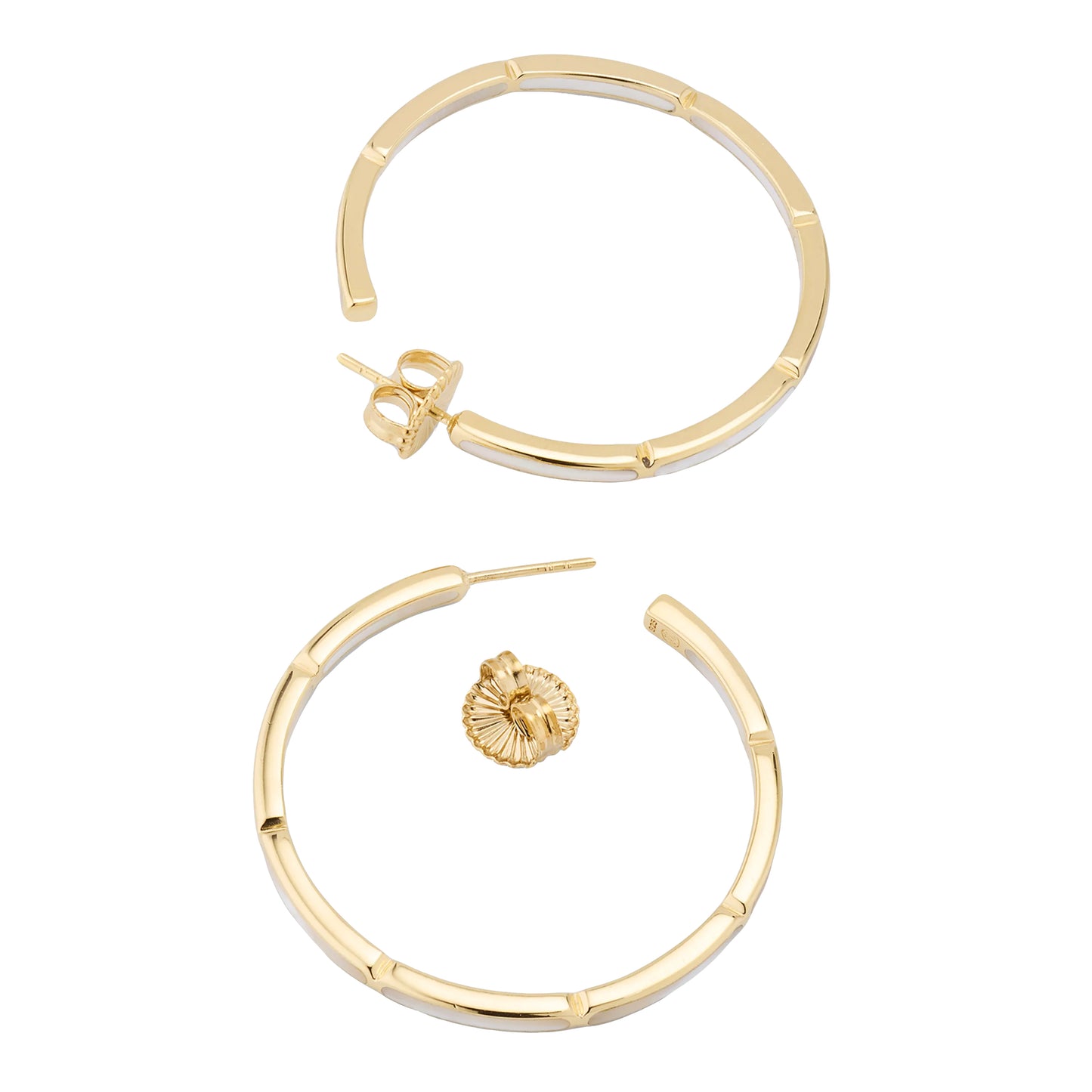 Dash Gemstone Dual Inlay Gold Vermeil Sterling Hoop Earrings