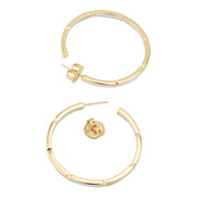 Dash Gemstone Dual Inlay Gold Vermeil Sterling Hoop Earrings