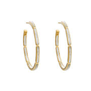 Dash Gemstone Dual Inlay Gold Vermeil Sterling Hoop Earrings
