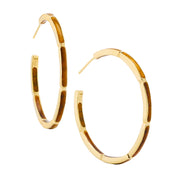 Dash Gemstone Dual Inlay Gold Vermeil Sterling Hoop Earrings