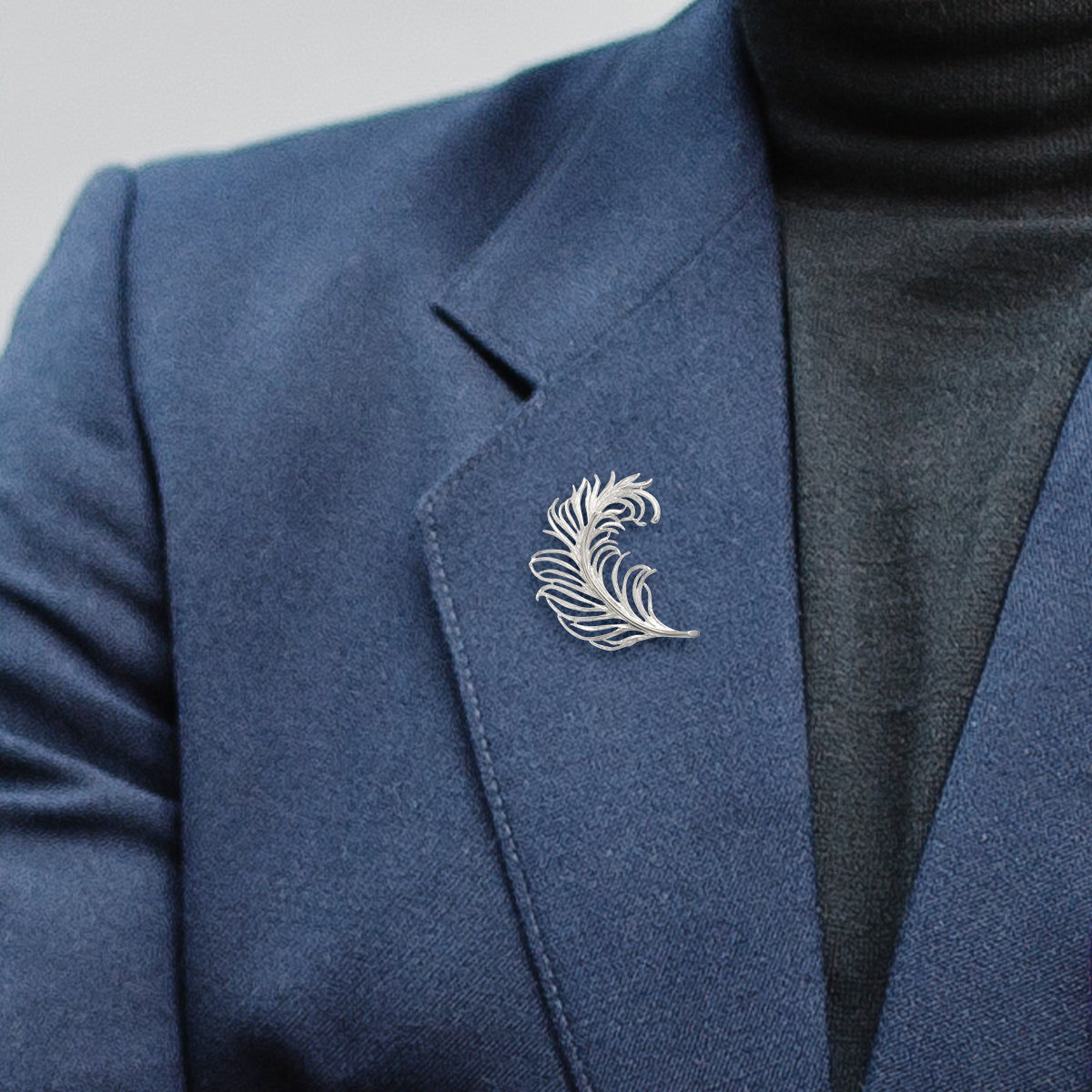 Sterling Feather Lapel Pin