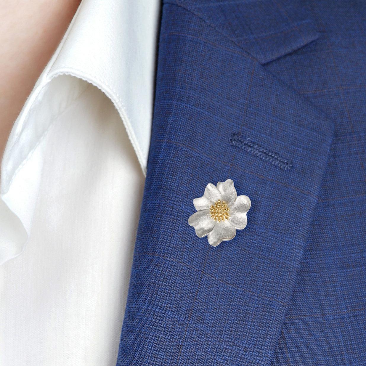 Sterling Flower Lapel Pin