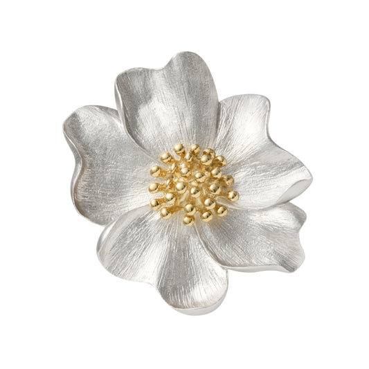 Sterling Flower Lapel Pin