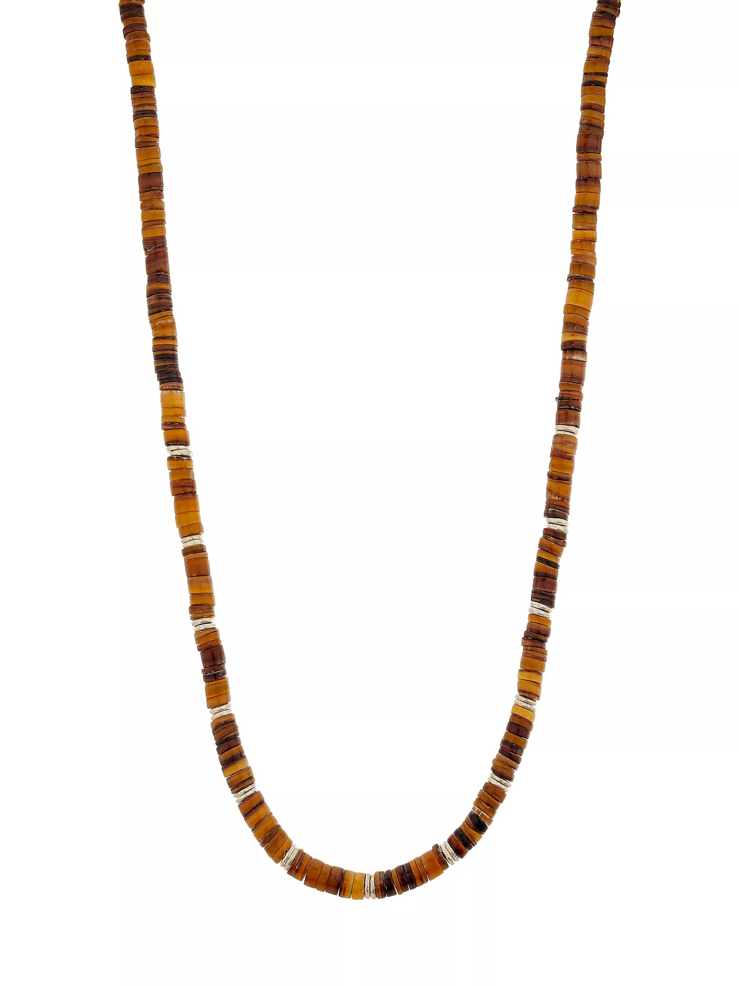 Brown Cognac Shell & Sterling Silver Necklace