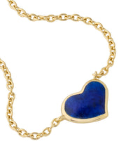 18K gold vermeil lapis lazuli heart pendant necklace  by Jan Leslie