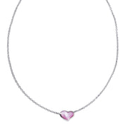 Sterling silver lobster clasp and extender chain with Jan Leslie charm on heart pendant necklace — Jan Leslie