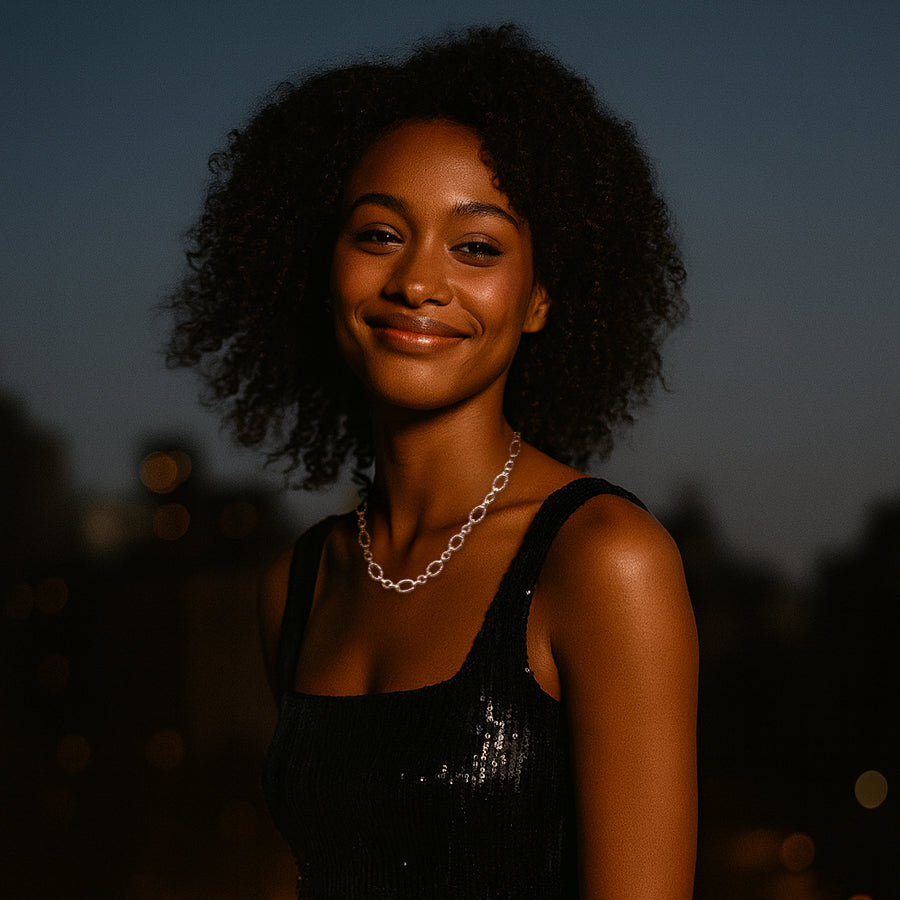 Foxtail Chain Sterling Silver with 18k Gold Necklace